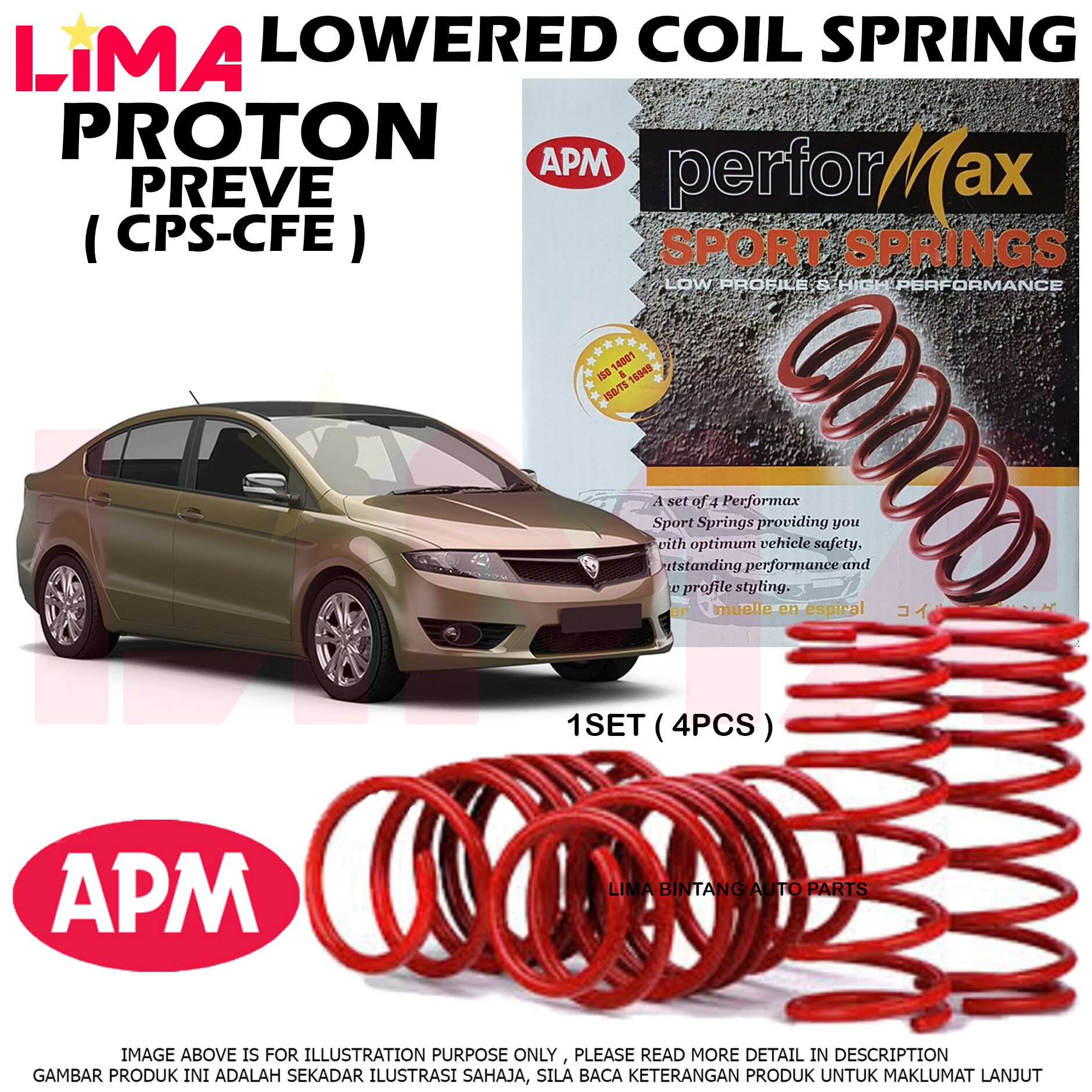 TOYOTA AVANZA F601 / F602 ( 2003-2012 ) SPORT SPRING , LOWER COIL