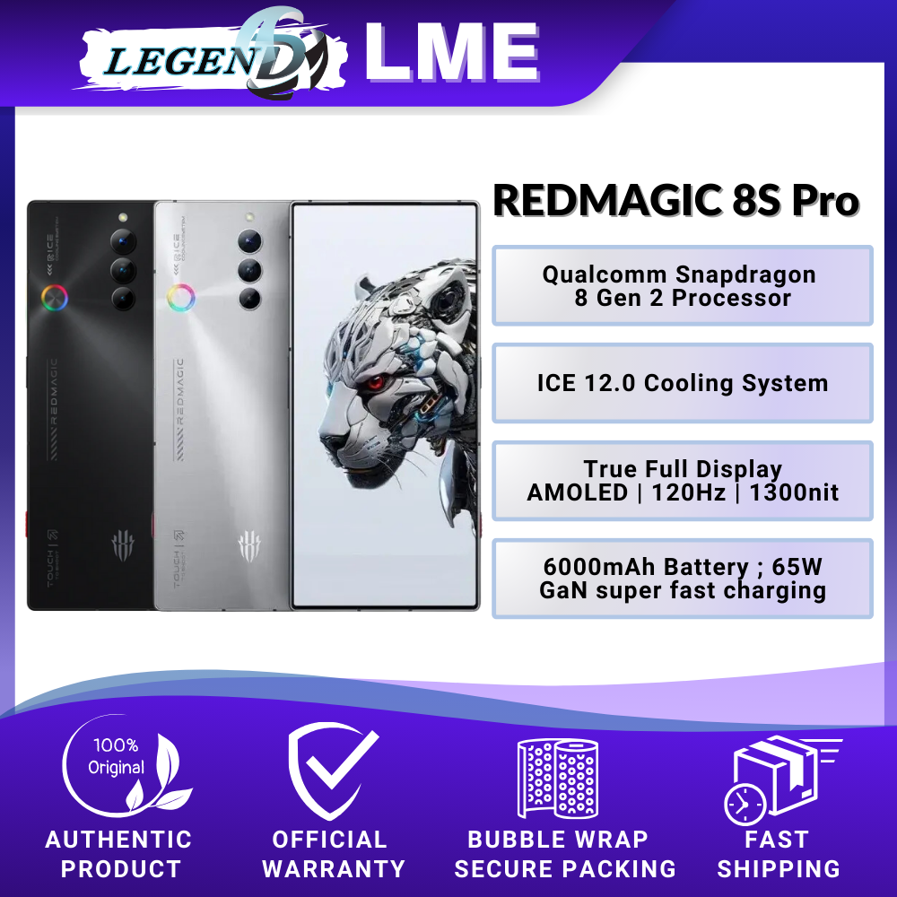RedMagic 8S Pro 5G (12GB RAM+256GB ROM) Original Gaming Smartphone ZTE Nubia Malaysia Warranty