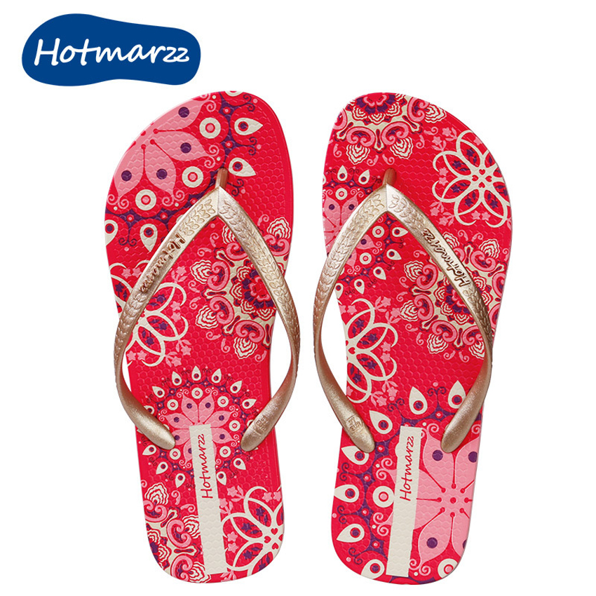 Hotmarzz Women's flip flops PVC anti slip slippers for outdoor wear beach clip on slippers HM0731 ราคา 279 บาท*ส่งฟรี