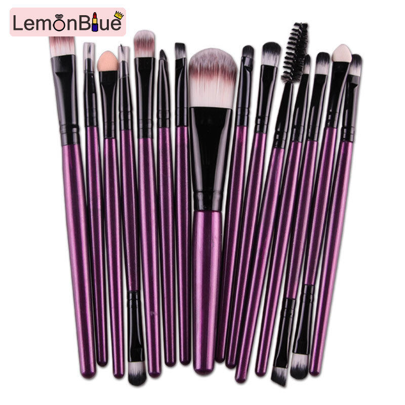 Gambar LemonBlue 6 15 Pcs Cosmetic Makeup Brush Women Foundation Eyeshadow Eyeliner Lip Make Up Eye Brushes Set