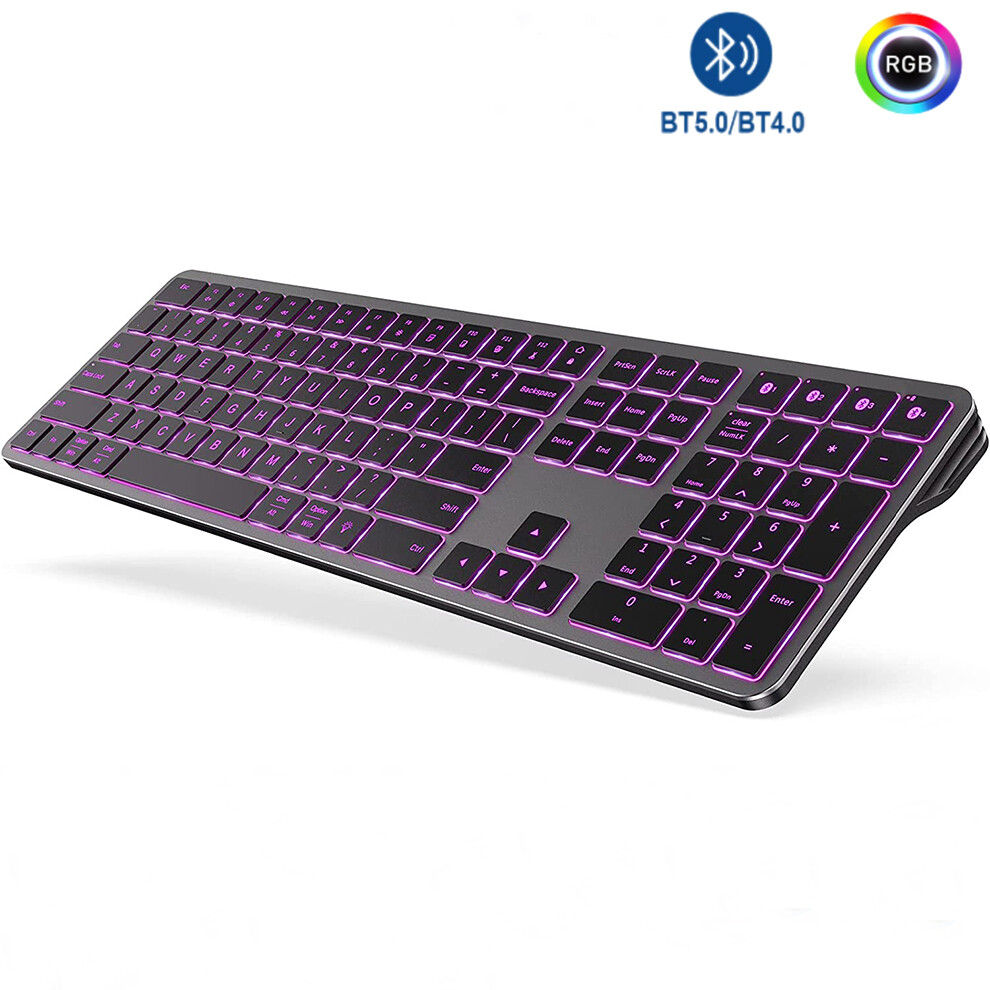 Jomaa bàn phím tương thích bluetooth có đèn nền bàn phím không dây có đèn led bàn phím sạc đủ kích cỡ cho máy tính xách tay ipad