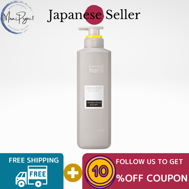 Gambar [Direct from Japan] Kao Essential Flat Volume Down Shampoo Body 500ml Refill 340ml For those who are concerned about hair volume. For straighter, less spreadable styles.