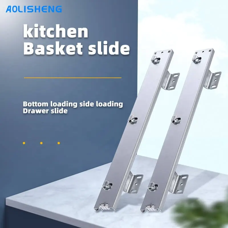 Aolisheng kệ kéo tủ bếp đóng nhẹ trượt giỏ dây thanh trượt hộc tủ