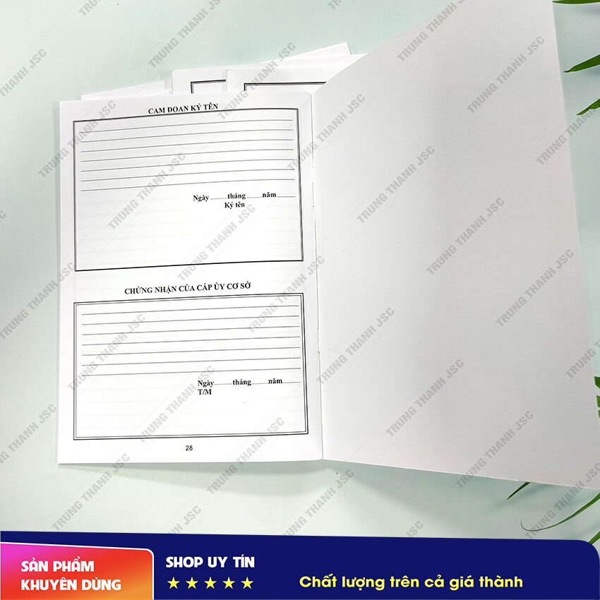 LÝ LỊCH ĐẢNG VIÊN mẫu 1-HSĐV ( Loại 24 trang, 28 trang và loại 32 trang ) - CHUẨN MẪU