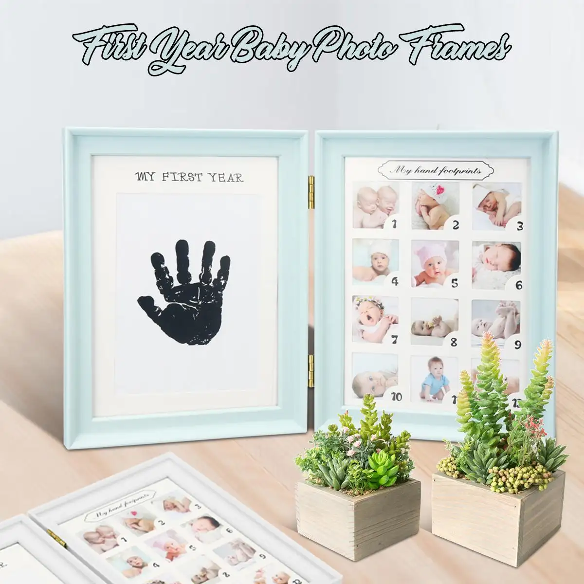 my first handprint footprint frame set