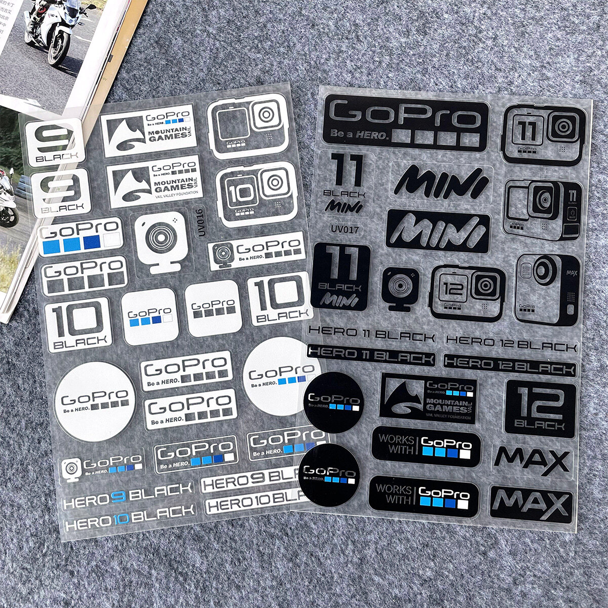 Nhãn dán mũ bảo hiểm GoPro phản quang chống thấm nước Phụ kiện trang trí thêm cho xe máy dùng chung cho tất cả các xe máy và xe điện