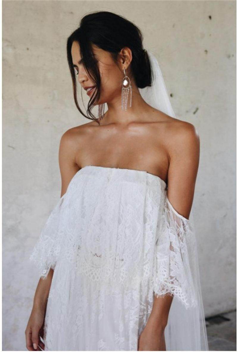 Maternity Photography Prop Maternity Dresses For Photo Shoot Lace Maxi Gown Clothes 2019 Off Shoulder Women Pregnancy Dress (5)