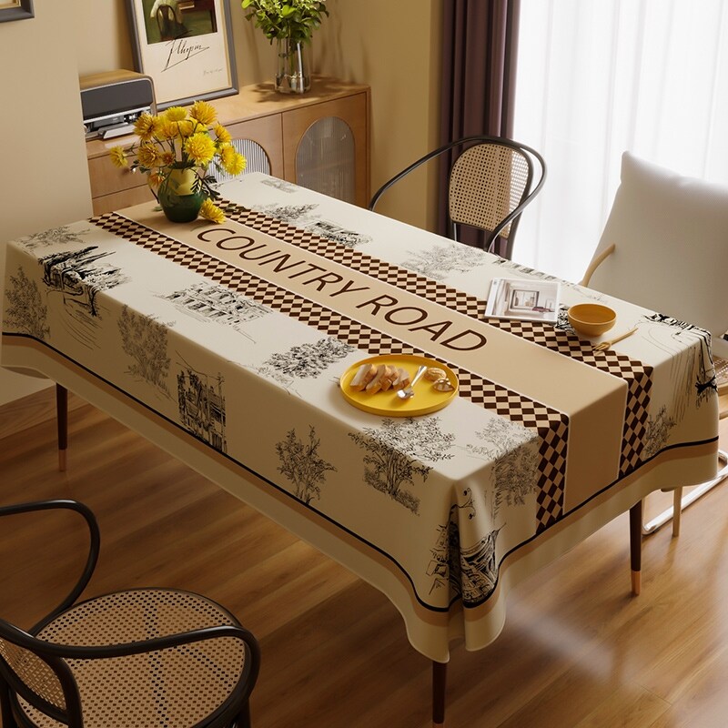 Gambar Table cloth light sense of luxury senior rectangular waterproof cloth American tea table cloth household cloth ins wind restoring ancient ways