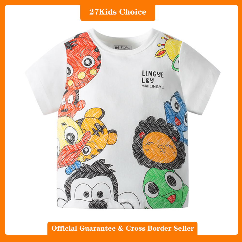 27Kids Choice Cartoon animal children's T-shirt summer Korean version boys' short sleeved baby cute printed ราคา  179 บาท*ส่งฟรี