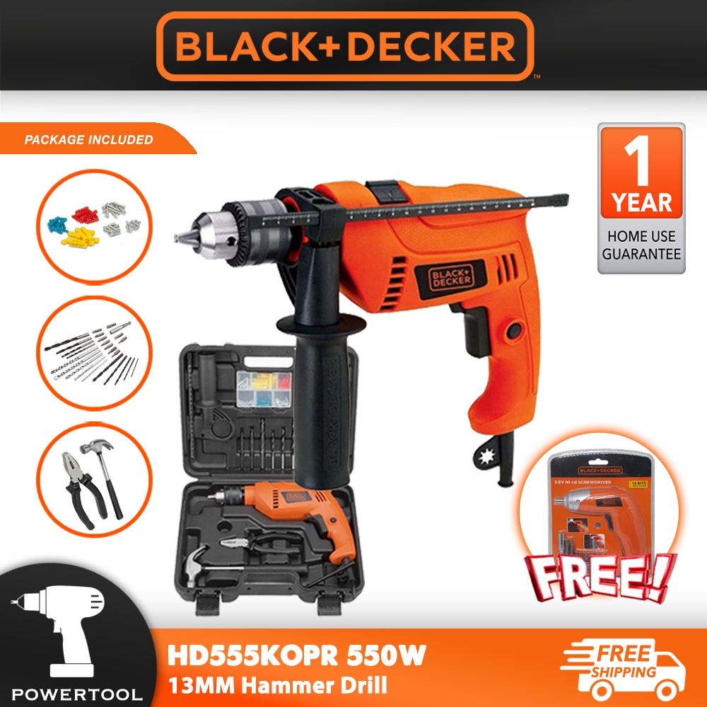 BLACK \u0026 DECKER HD555KOPR 550W 13MM 