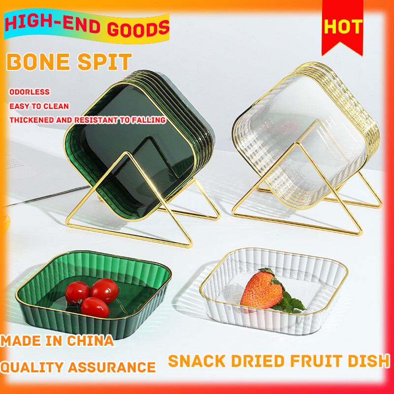 Gambar Spit Bone Dish Light Luxury Ins Style Small Dish Pet Snack Fruit Nut Transparent Small Plate Hotel Spit Bone Dish