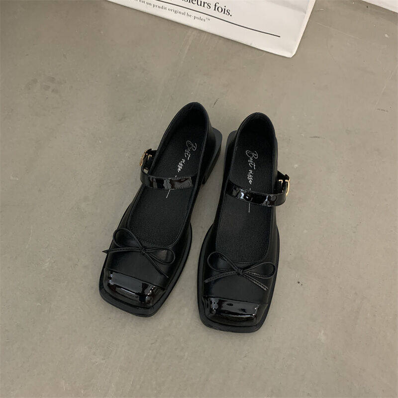 Giày Một Lớp Mẫu Mới Xuân Hè Gót Thấp Miệng Nông Giày Nữ Quai Ngang Mary Jane Năm 2022 Giày Thời Trang Phong Cách Dịu Dàng Ngọt Ngào 17