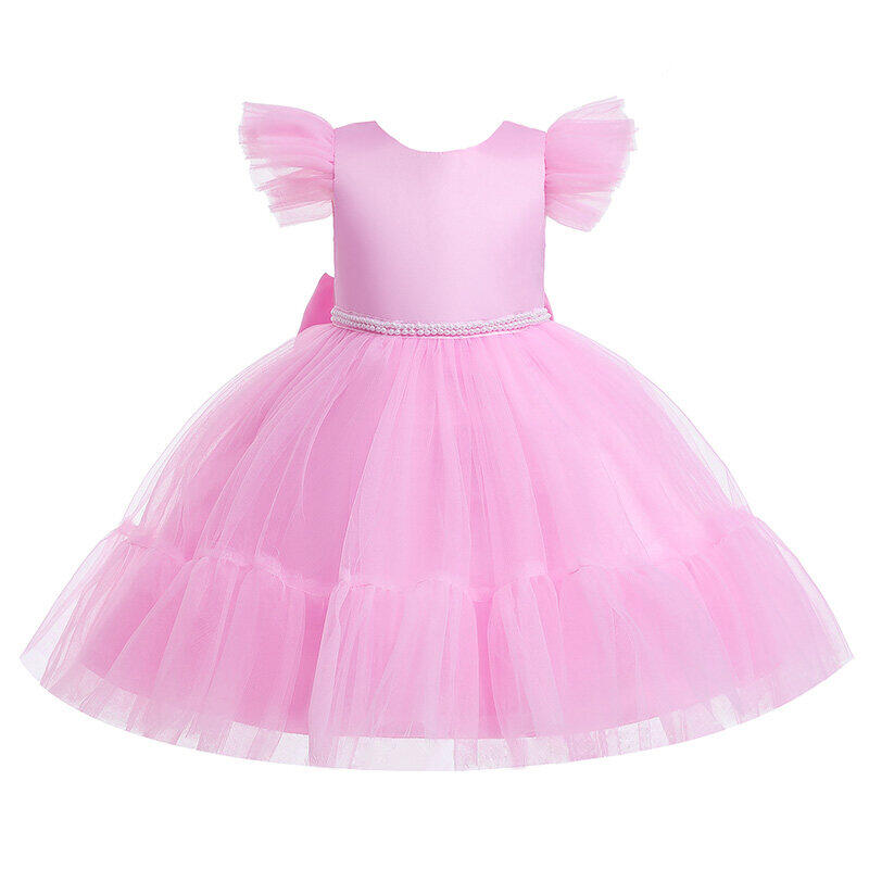 MQATZ Backless Costume Kids Party Clothes Fo Girl Children Beads Princess