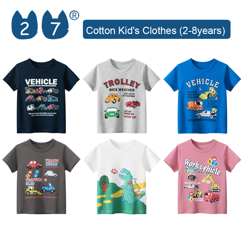 27Kids Store Child's Short Sleeve T-shirt Baby Boys Girls (1Y-8Y) 2023 for kids boys Summer ราคา 178 บาท*ส่งฟรี