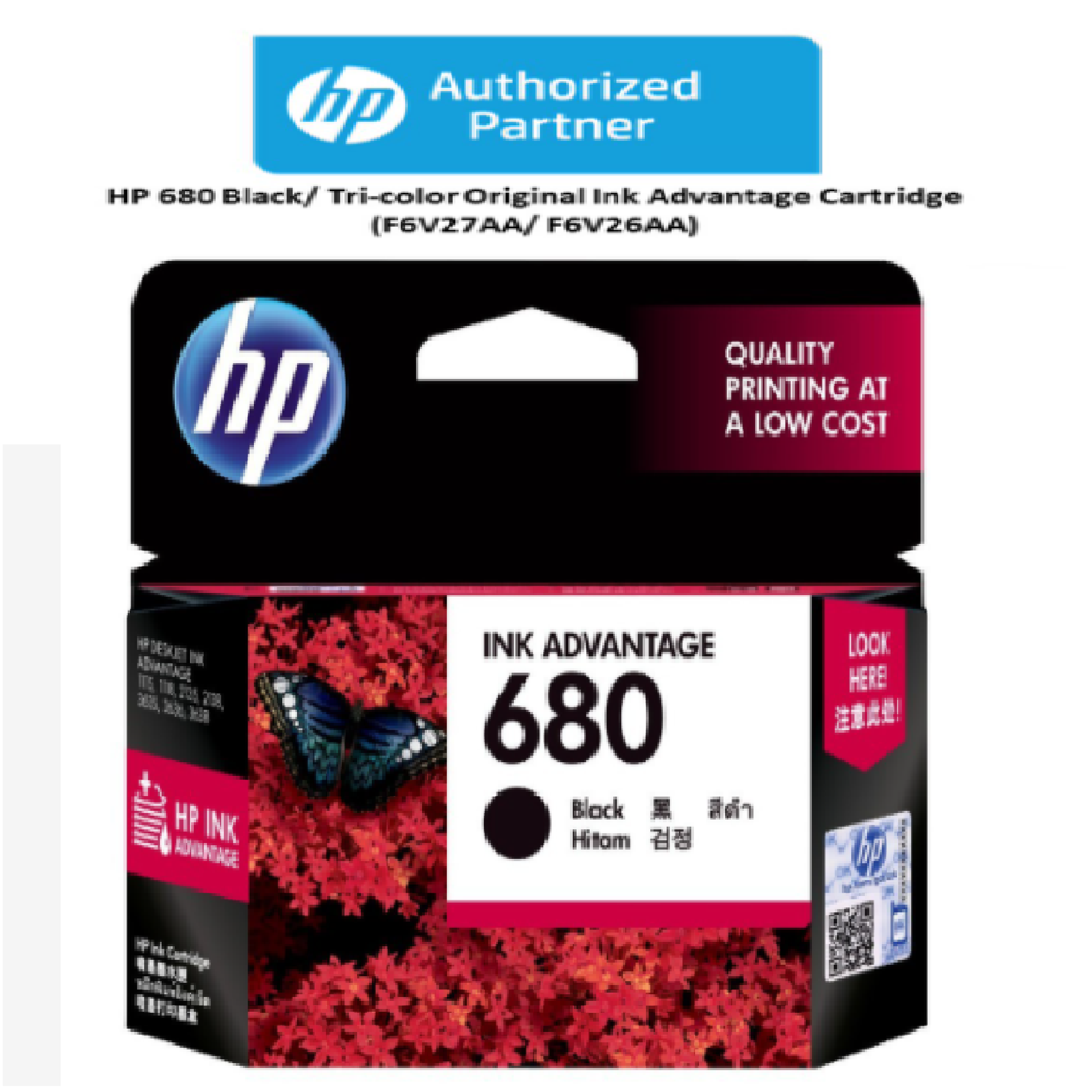 HP680 HP 680 Black Color Original Ink 
