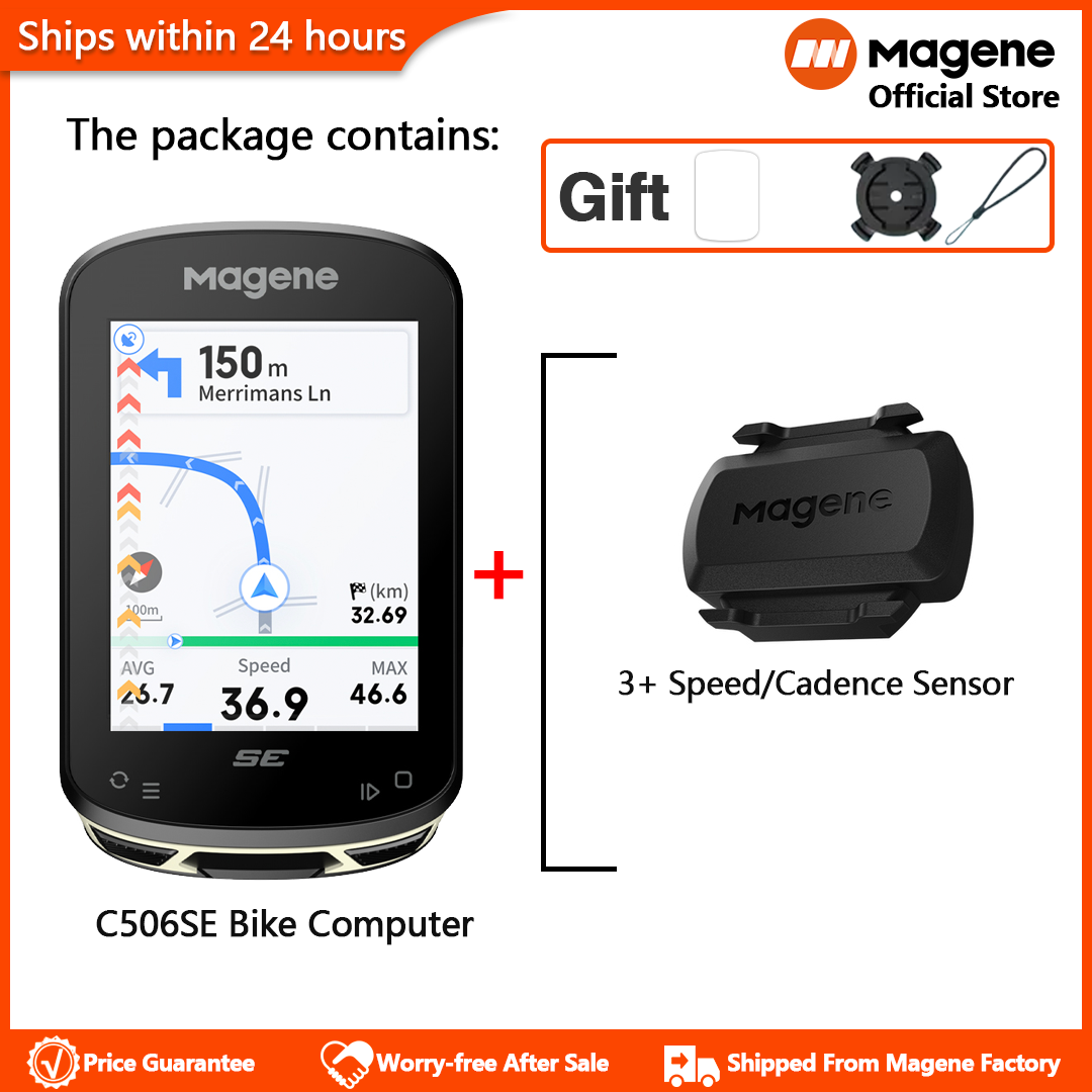 Magene C506SE GPS Bike Computer 2.4 Inch Color Screen Cycling Computer with Route Navigation Indoor 