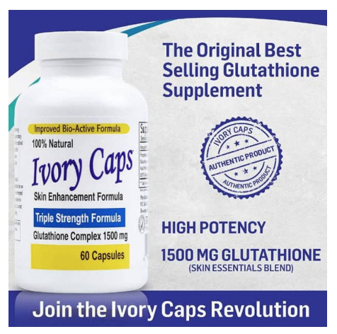 Ivory Caps - Maximum Potency 1500 mg Glutathione Skin Whitening 60 Caps 60 Count Glutathione Capsules - Lazada
