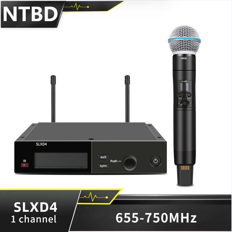Ntbd slxd4 B58 ksm8 KSM9 beta87a S-M58 Micro không dây UHF chất lượng cao hệ thống Micro không dây chuyên nghiệp 1 cầm tay 1 kênh cho các buổi biểu diễn sân khấu Nhà thờ bài phát biểu ca hát