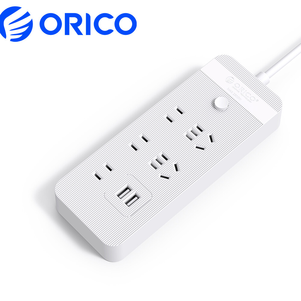 Orico ổ điện nhiều lỗ 5ac ổ cắm ổ cắm với 2 cổng usb cáp nối ổ cắm điện để văn phòng nhà cửa