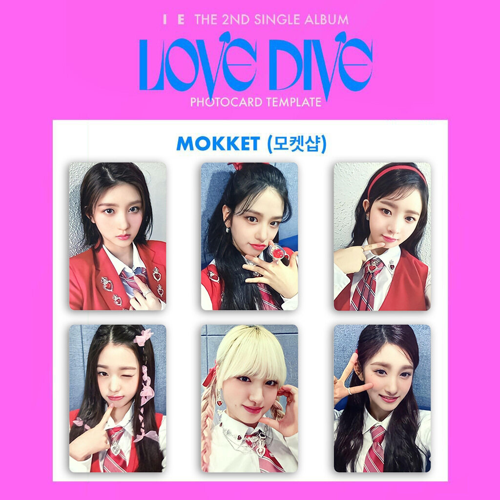 IVE Photocard IVE Album Thứ 2 Love Dive Thẻ Ảnh MOKKET Thẻ Ảnh Gaeul Liz Rei Leeseo Wonyoung Yujin T