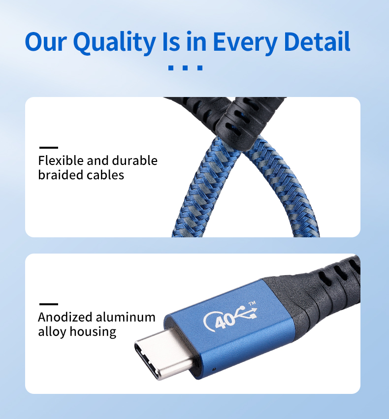 Thunderbolt 4 USB C Cable 100W 40Gbps Right Angle Left Elbow L