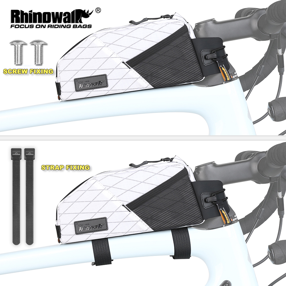 Rhinowalk 1.2L Bicycle Top Tube Bag Water-Resistant Screw fixing Travel Storage Cycling Outdoor Bikepacking for Gravel MTB Road Bike Front Frame Bag Bicycle Accessories