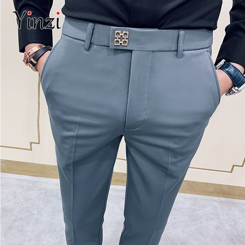 Men Suit Pants Autumn New Formal Pants Korean Version of Slim Ankle Trouser Business Casual Fashion Men's Clothing Dress Pants