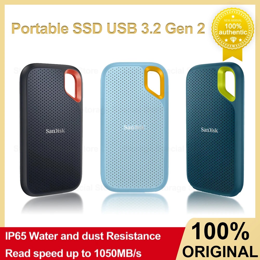 SanDisk SSD E61 Solid State Drive Portable SSD USB-C USB 3.2 Gen 2 High Speed up to 1050MB/s 1TB 2TB 4TB External Disk ราคา 1,640 บาท*ส่งฟรี