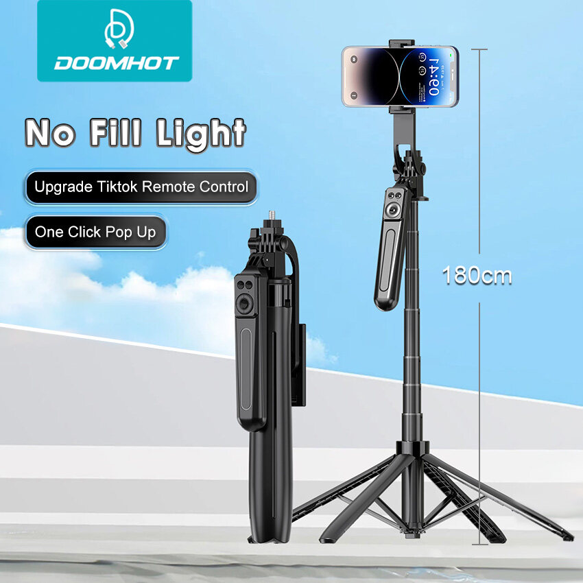 Doomhot Gậy selfie Bluetooth Di Động Giá để điện thoại Một Nhấp Chuột Pop Mở Bốn Chân Khung Tiktok từ xa Bluetooth Điều Khiển Mini gậy hỗ trợ tự chụp ảnh có thể kéo dài ra Với đèn chiếu sáng phụ Phổ Du Lịch Bluetooth chụp ảnh tự sướng bằng điện thoại Đòn