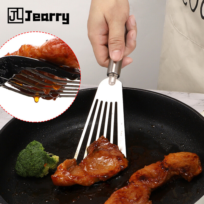 Jearry Stainless Steel High Temperature Resistant Kitchen Anti-scalding Spatula Fish Spatula Steak Spatula Kitchen Tools ราคา 79 บาท*ส่งฟรี