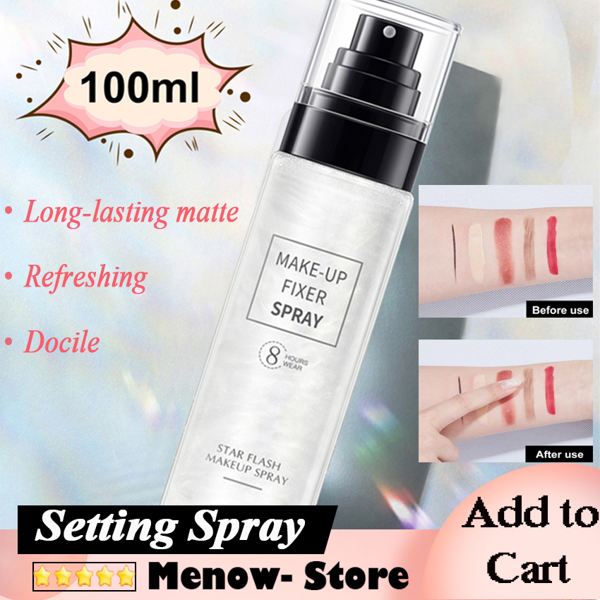 Xịt trang điểm xịt cố định lớp nền giữ ẩm lâu trôi xịt trang điểm xịt hoàn thiện mờ mỹ phẩm cho da 100ml