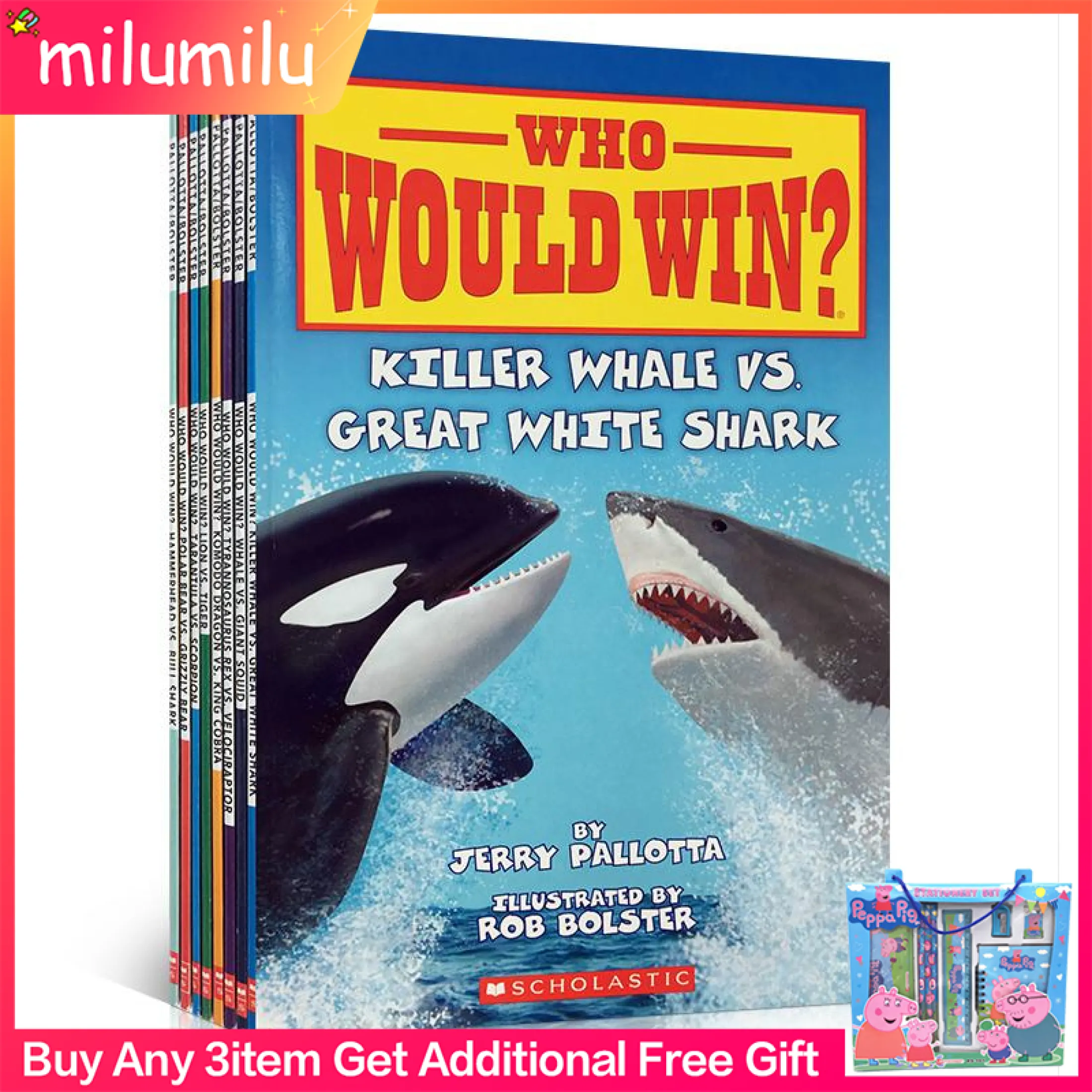 7pcs Original Children Popular Science Books Who Would Win Lion Vs Tiger Killer Whale Vs Great White Shark Stem Colouring English Encyclopedia Picture Book For Kids Lazada Singapore