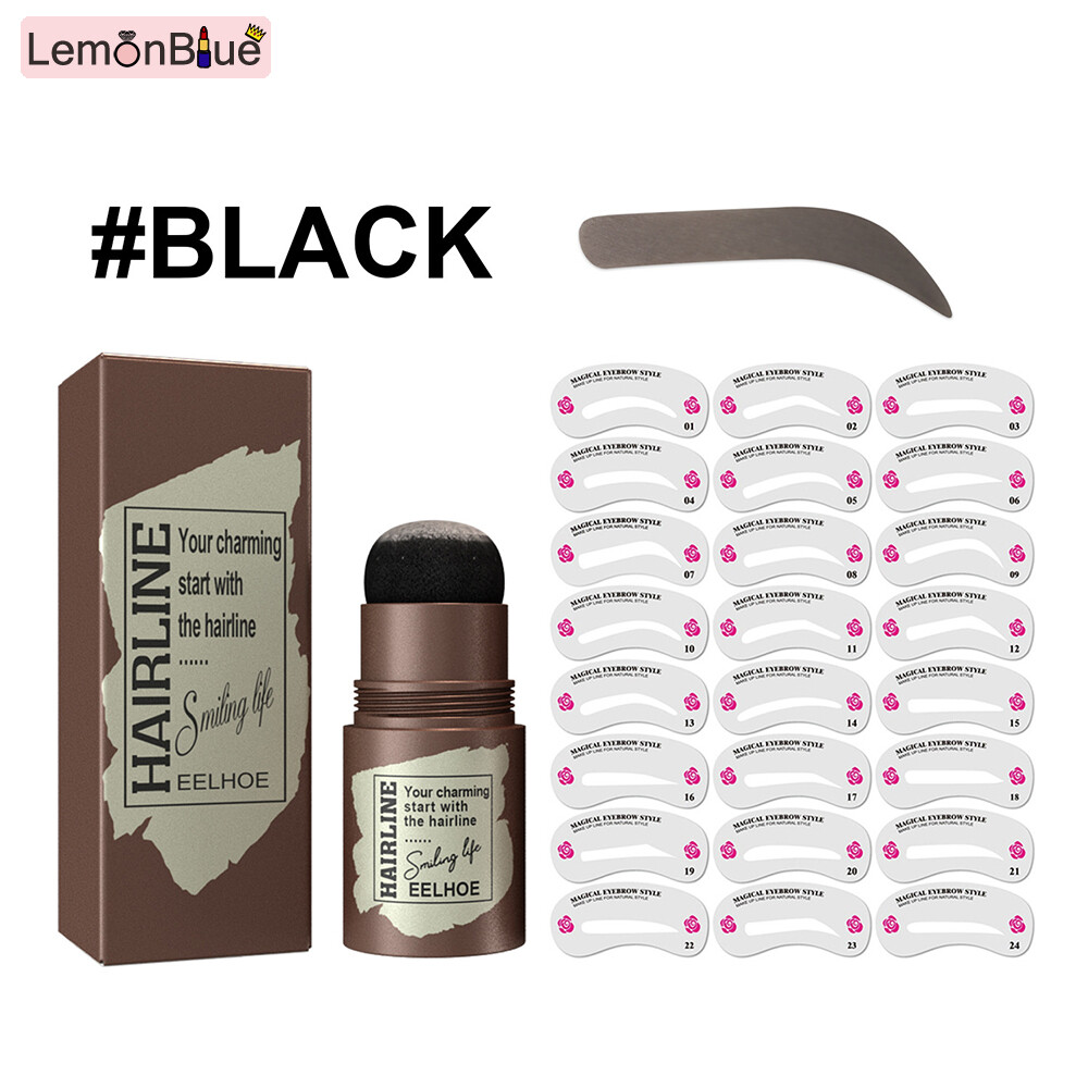Gambar LemonBlue Women s Eyebrow Stencil   Stamp Kit, Waterproof   Durable with 2 Shaping Brushes Women s Makeup Tool