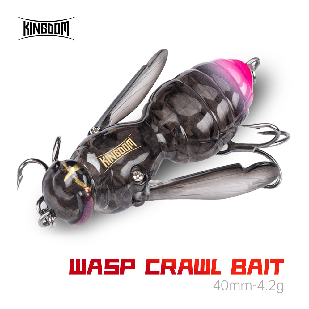 Kingdom Wasp Crawl Bait Fishing Lures 40mm 4.2g Floating Topwater Hard Bait Baitsfishing lure Wobblers ราคา 150 บาท*ส่งฟรี