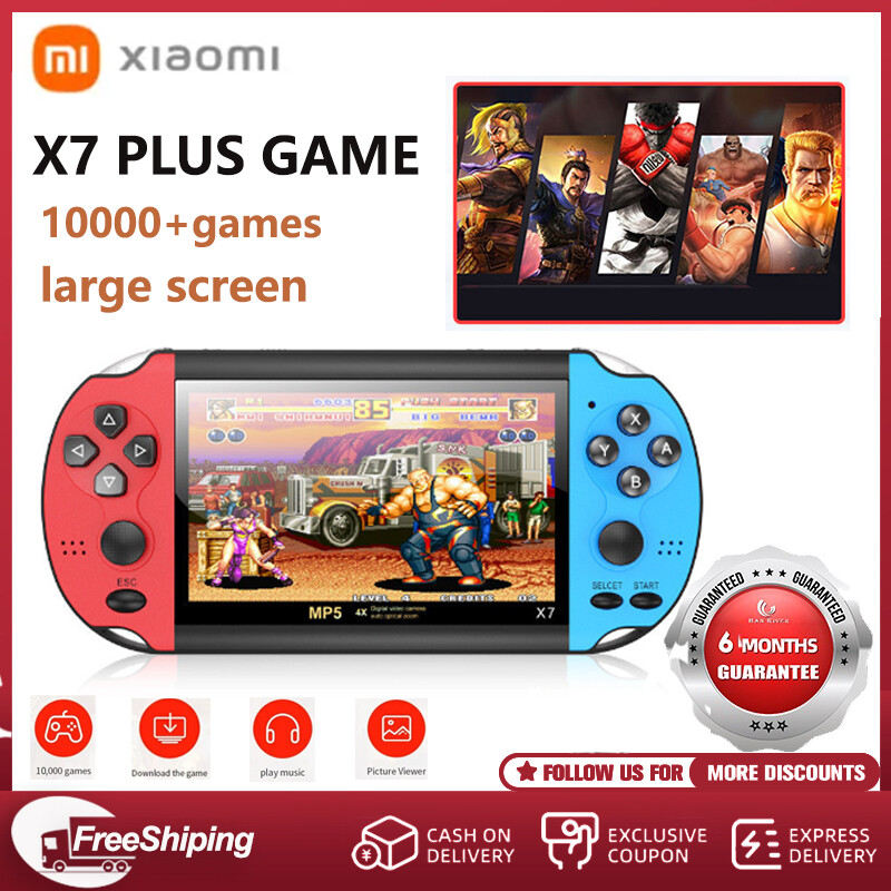 【 1 year warranty + Free Shipping】Xiaomi X7 PLUS Handheld Game Console 4.3 Screen MP4 Player True 8GB support Camera Video ebook Boy plus Retro Game Console Portable Game Arcade gamepad 10,000 games COD ราคา 1,096 บาท*ส่งฟรี