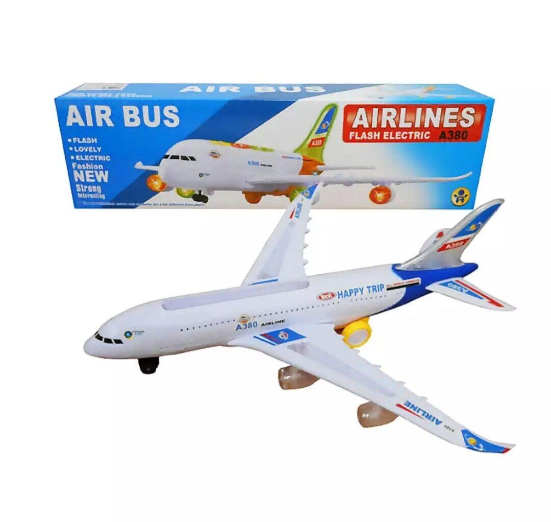 Toy Airplane Model Bump And Go Boys Airbus Avion Light Up Music Jet A380 