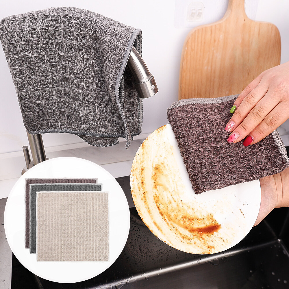 Khăn lau bát đĩa siêu thấm khăn lau vi sợi gia dụng rửa làm sạch giẻ lau