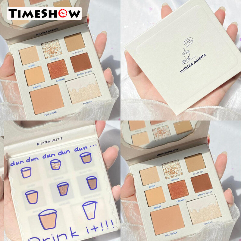 Gambar TimeShow dikalu Tea Eight Color Eyeshadow Caramel Milk Shiny Sheet Beads Matte Blush Repair Comprehensive yan ying pan Makeup