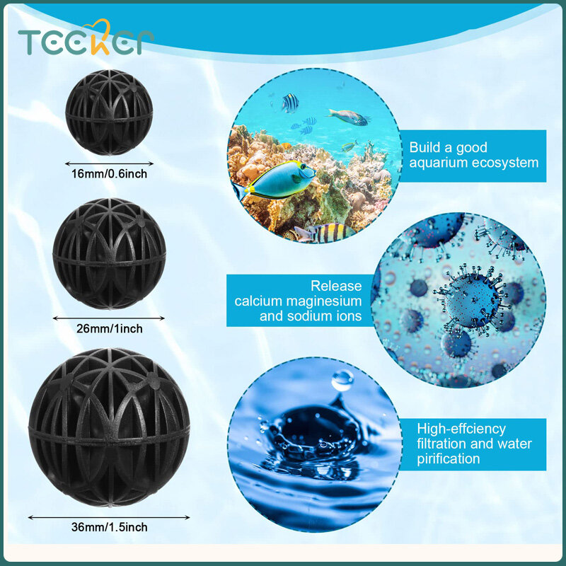 Teeker Aquarium Biochemical Ball Nitrifying Bacteria Biochemical Ball Aquarium Filtration Material Containing Biochemical Filter Cotton ราคา 19 บาท*ส่งฟรี