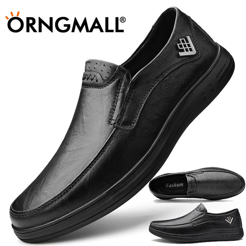 ORNGMALL High Quality Genuine Leather Men Casual Shoes Soft Moccasins Men's Flats Fashion Brand Men Loafers Breathable Driving Shoes 38-44 ราคา 899 บาท*ส่งฟรี