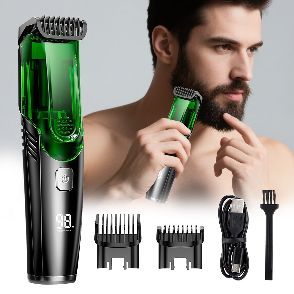  Kẹp tóc không dây máy cạo râu cho nam giới chân không Máy cạo râu có thể sạc lại tông đơ ria mép IPX6 không thấm nước Điện Máy Cạo Râu Máy cạo râu chân không Clipper cho ria mép và râu 