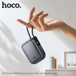 New Hoco q49 10000mAh sạc dự phòng 38.5 Wát sạc nhanh USB-C & Lightning cáp sạc cho điện thoại iPhone 16 15 Pro Max Samsung S24 siêu S23 Xiaomi 15 Powerbank