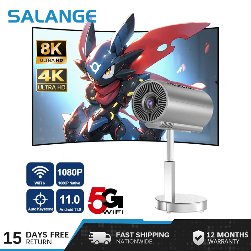Salange 2024 New Arrival X5 Mini Native 1080P HD 4K Video Projector Android WiFi Bluetooth 3D Surround Sound Portable Outdoor Office Home Theater ราคา 2,596 บาท*ส่งฟรี