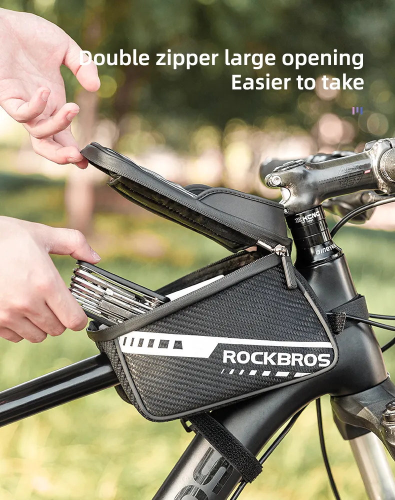 ROCKBROS Túi điện thoại dành cho xe đạp Túi đựng điện thoại ống phía trước