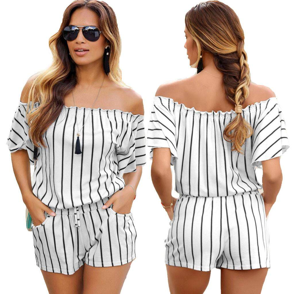 off shoulder short romper