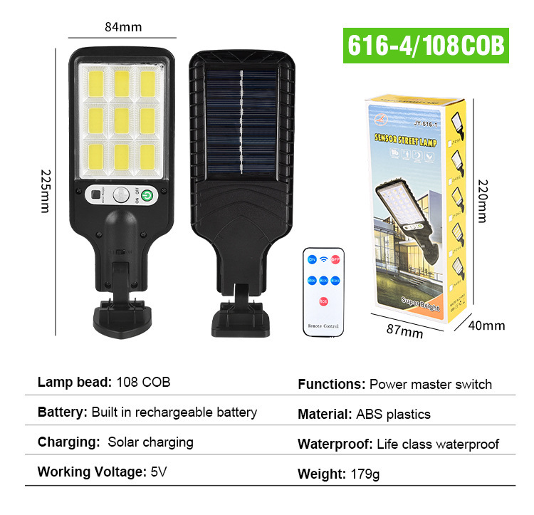 New Solar Street Light Outdoor Courtyard Light LED Waterproof Integrated Human Sensing Light Home Outdoor Remote Control Wall Light