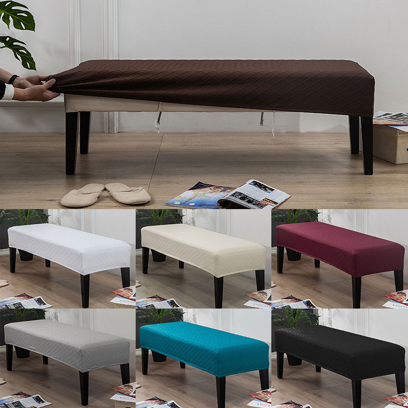 U2y7 căng Vỏ bọc có thể tháo rời ăn uống băng ghế dự bị Bìa dài Phân bảo vệ ghế hình chữ nhật phòng ngủ đàn hồi