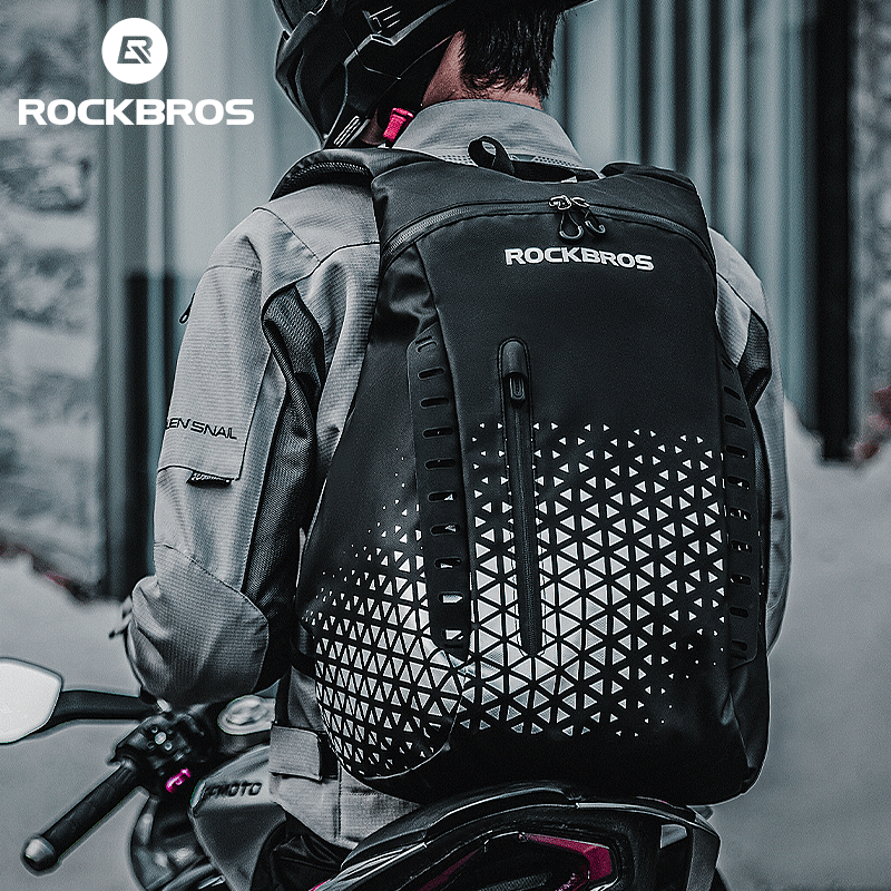 ROCKBROS Motorcycle Rear Seat Bag 14.5L Large Capacity Motorcycle Full Helmet Bag High Reflective Backpack Motorcycle Tail Bag Giá 718,000 Đồng*Miễn phí vận chuyển