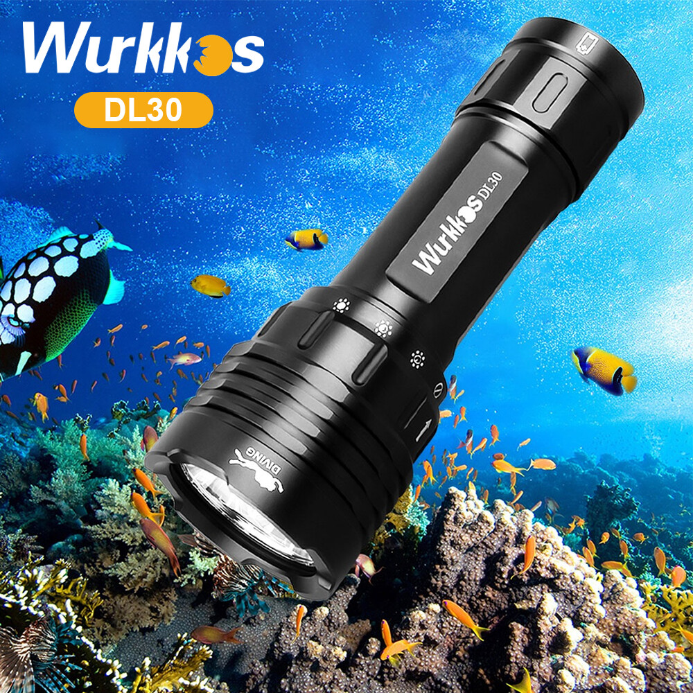 Wurkkos đèn lặn dl30 đèn pin led 21700 ipx-8 dưới nước đèn pin chống nước công tắc vòng điều khiển từ tính ba lh351d 3600lm
