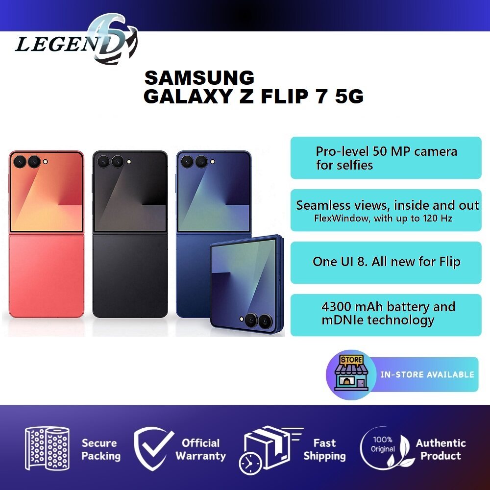 [NEW SET] Samsung Galaxy Z Flip7 | Flip 7 5G (256GB/512GB ROM) 1 Year Samsung Malaysia Warranty